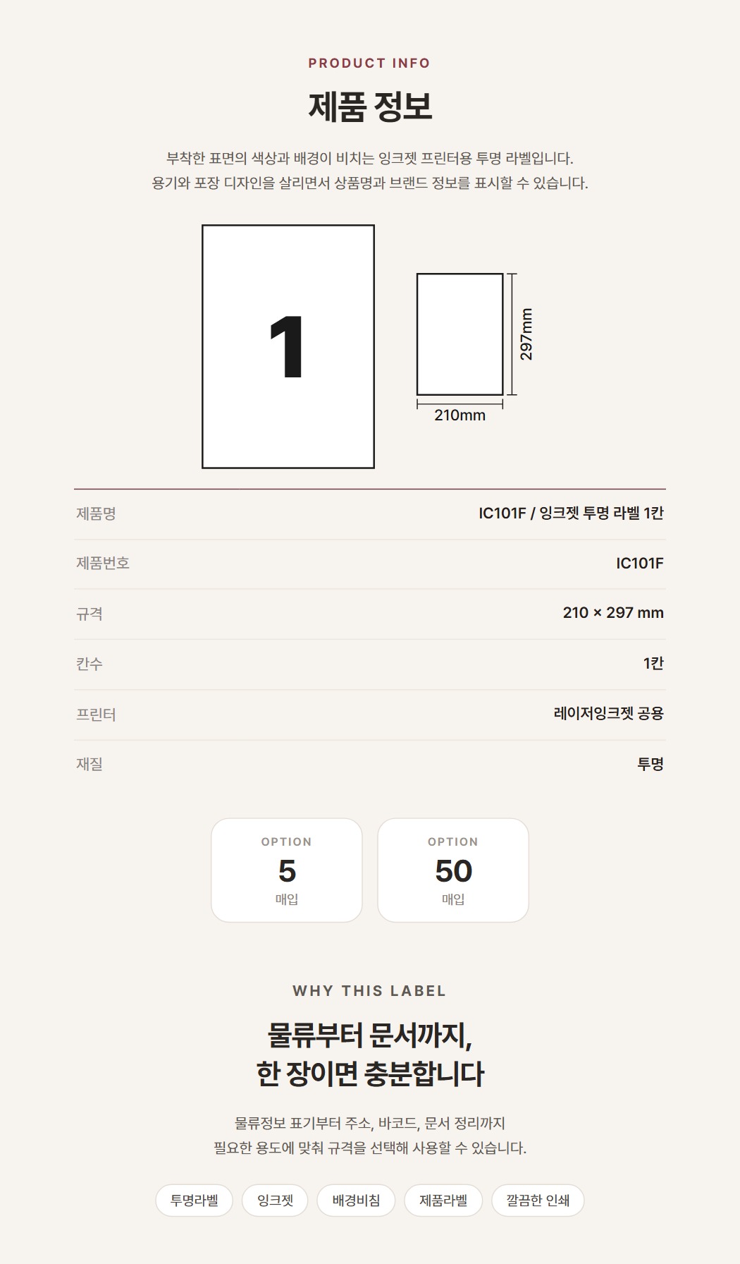 상품규격